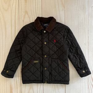 Polo Ralph Lauren Boys Size 7 Corduroy Trim Quilted Barn Jacket Black